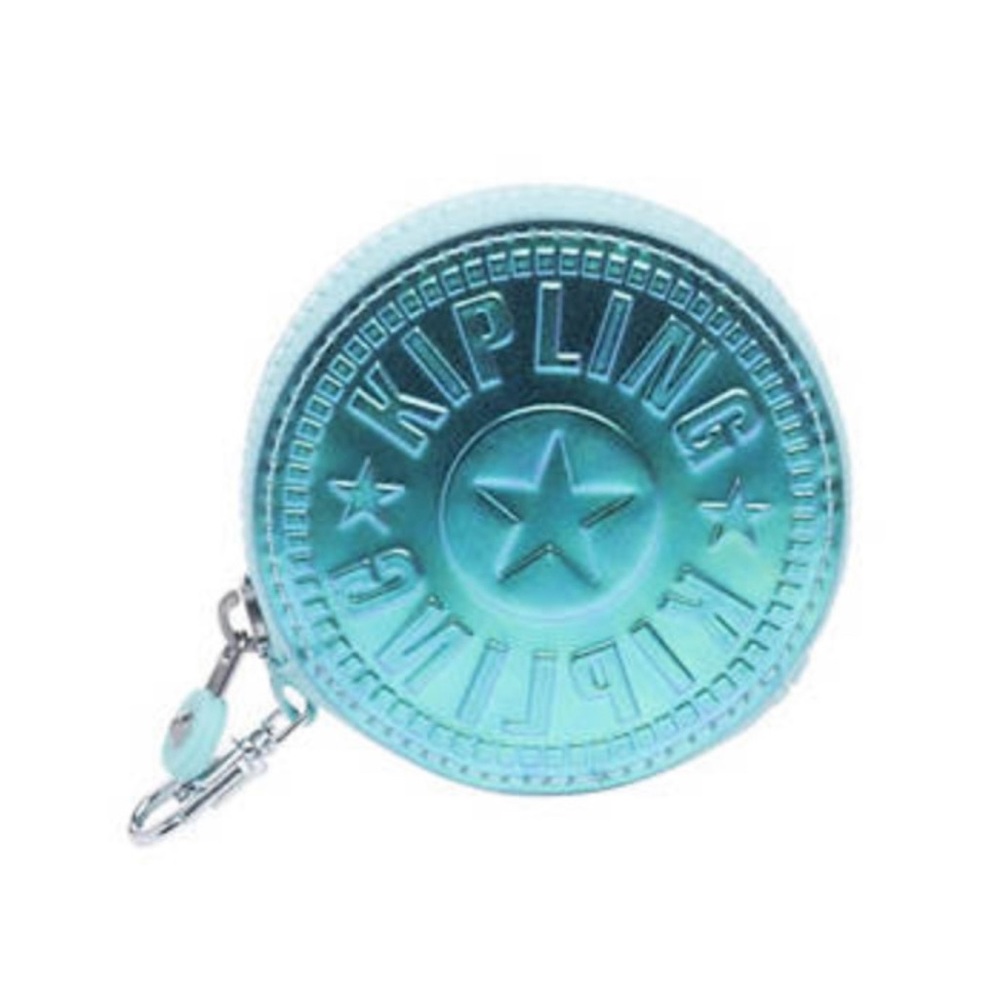 Kipling Turquoise Key Card Holder with Star Design